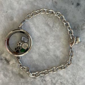 Glass Floating Charm Stainless Steal Locket Bracelet